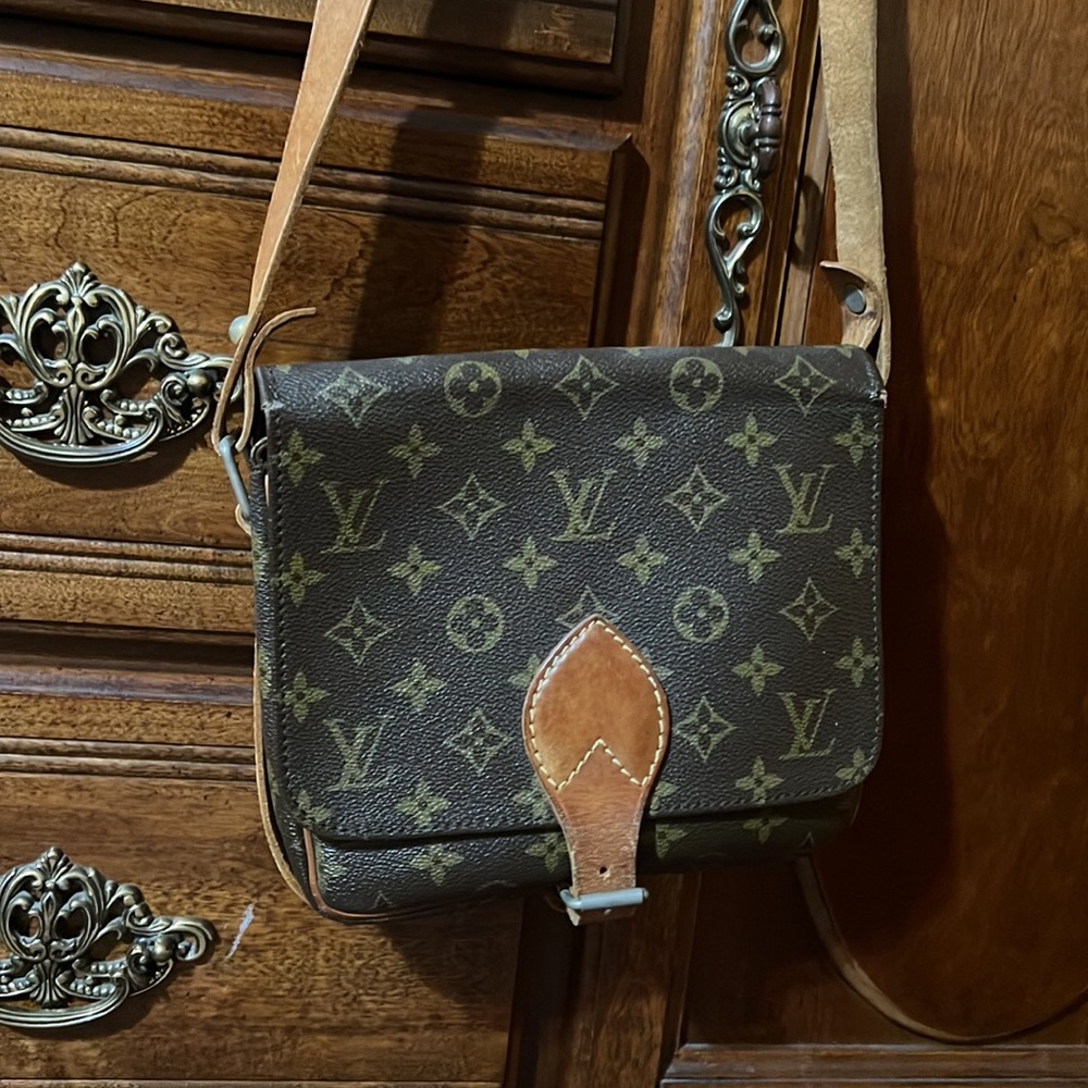 Louis Vuitton Cartouchiere MM Monogram cross body latch flawed but beautiful